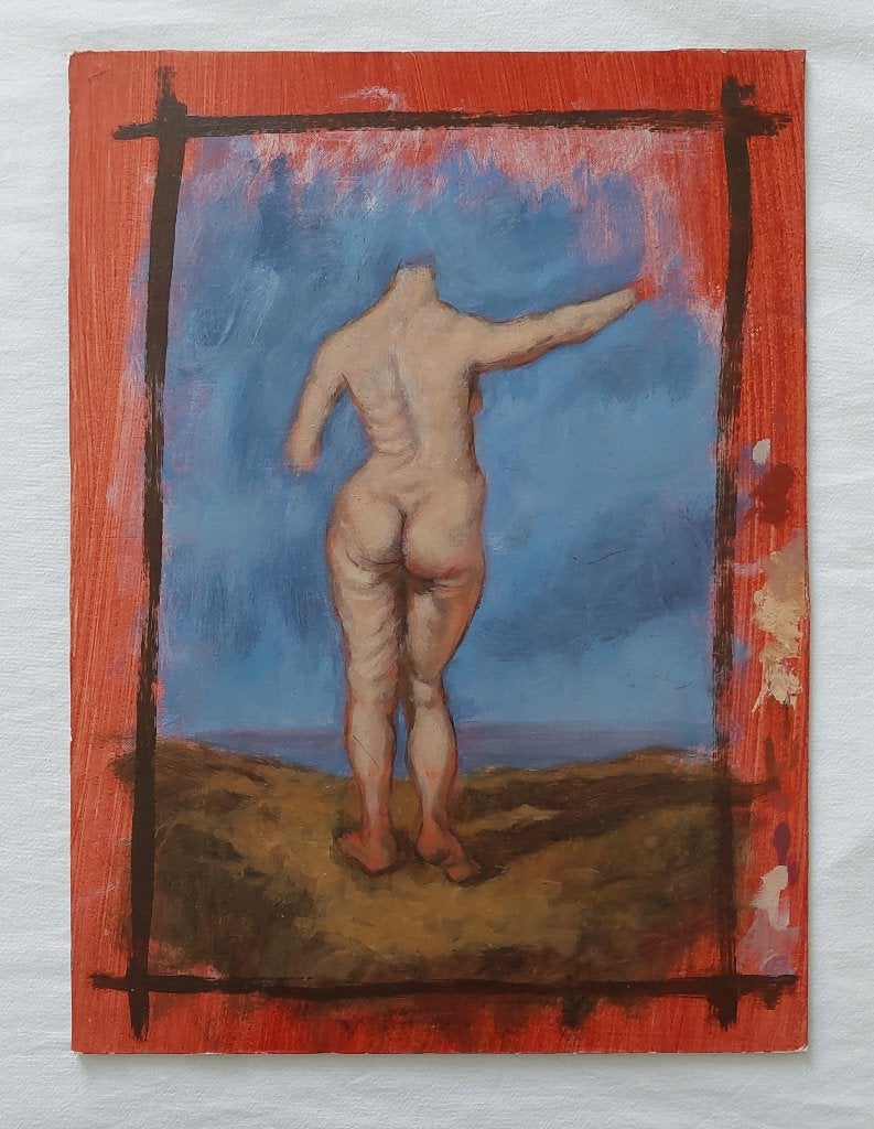 Olieverfstudies van naakte vrouw (naar Rubens), Antiek en Kunst, Kunst | Schilderijen | Klassiek, Paneel, Portret of Personen