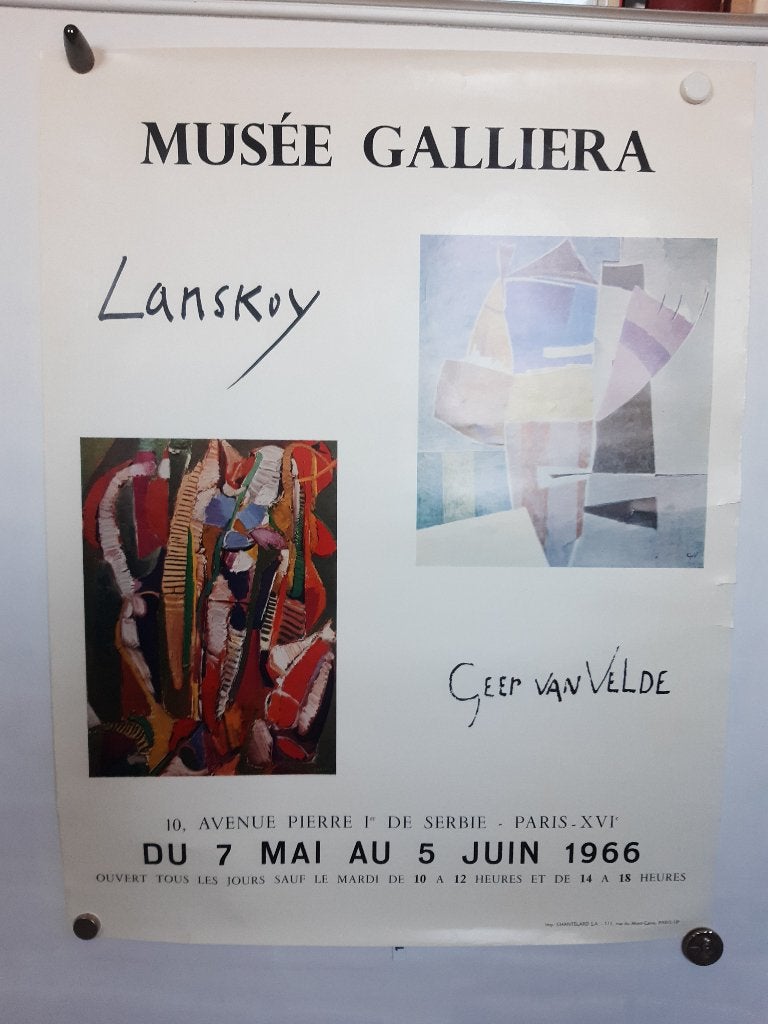 Originele Poster Musee Galliera Geer van Velde Lanskoy, Verzamelen, Verzenden, A1 t/m A3, Film en Tv, Rechthoekig Staand