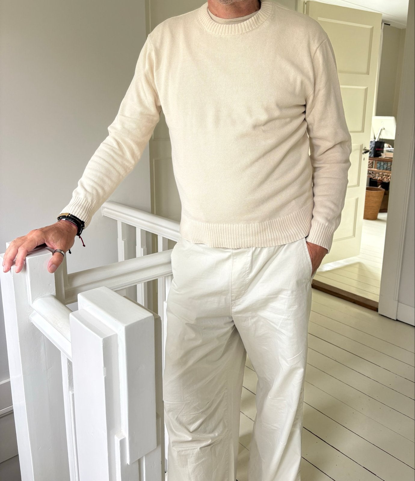 Zara katoenen trui en linnen T-shirt set, Ophalen of Verzenden, Zo goed als nieuw, Maat 52/54 (L), Beige