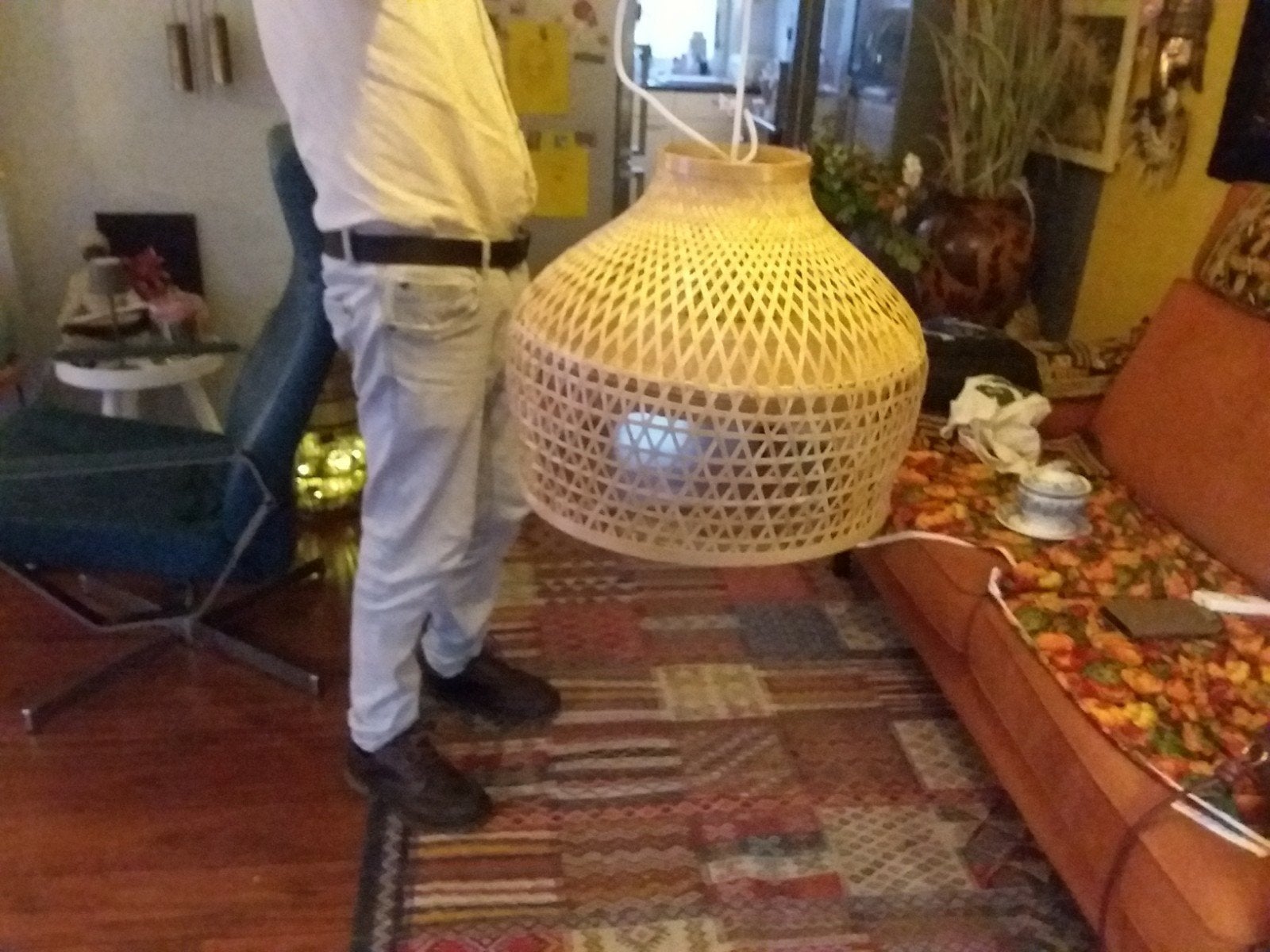 Ikea hanglamp, Ophalen of Verzenden, Zo goed als nieuw, Rond