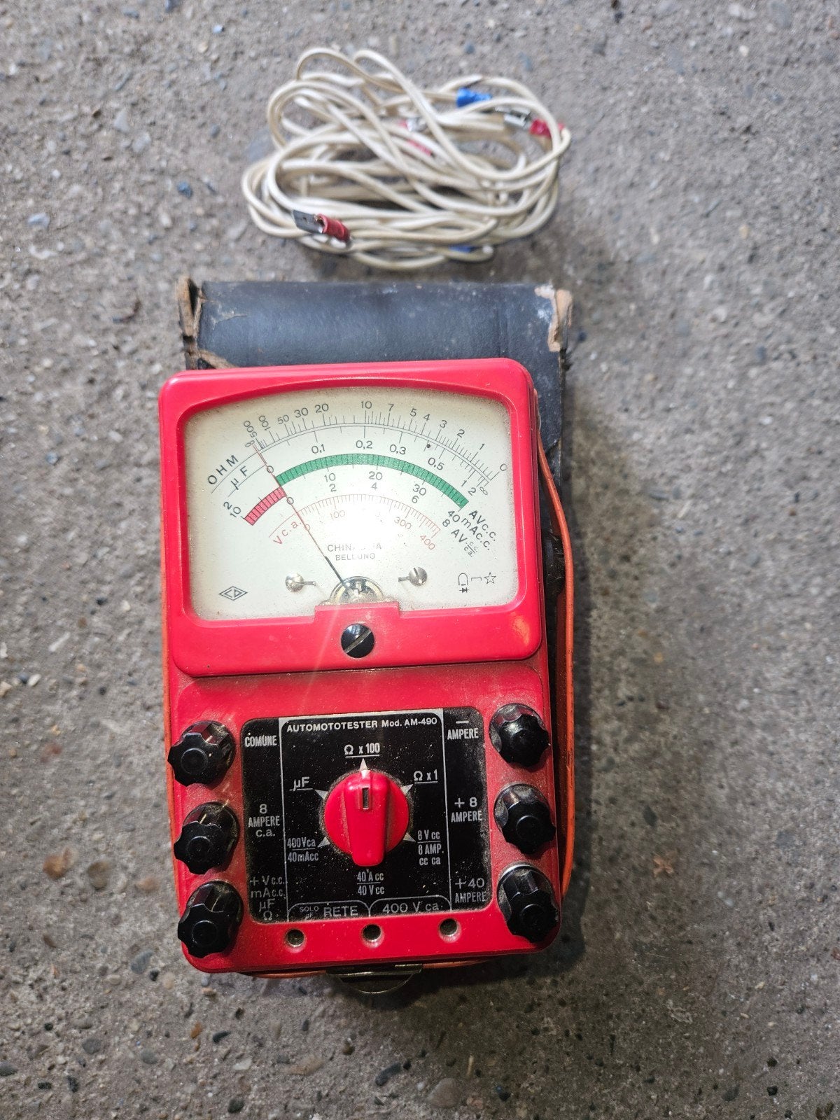 Vintage Automototester AM-490 Multimeter met kabels, Ophalen of Verzenden, Gebruikt, Multimeter