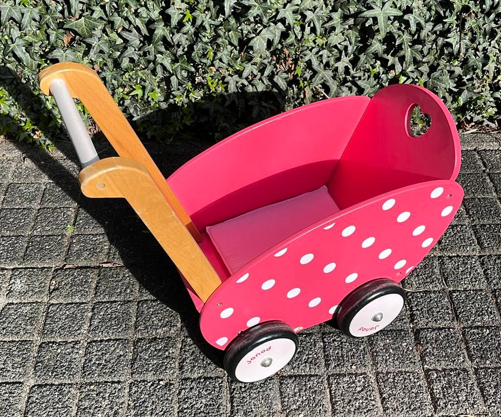 Houten kinderwagentje van Janod voor pop, Ophalen of Verzenden, Zo goed als nieuw, Loopfiets