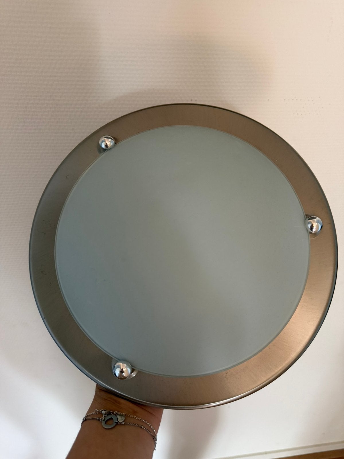 Plafonnière, Ophalen, Zilver, Plafondlamp, 28 cm