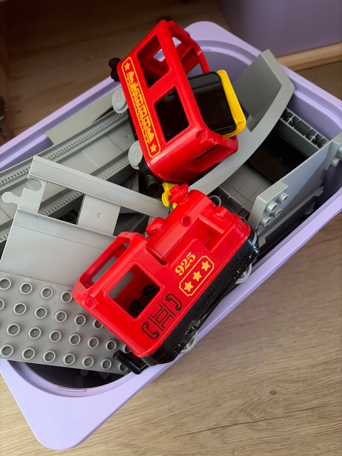 Lego duplo Grote set  treinrails met trein, Ophalen, Gebruikt, Overige merken
