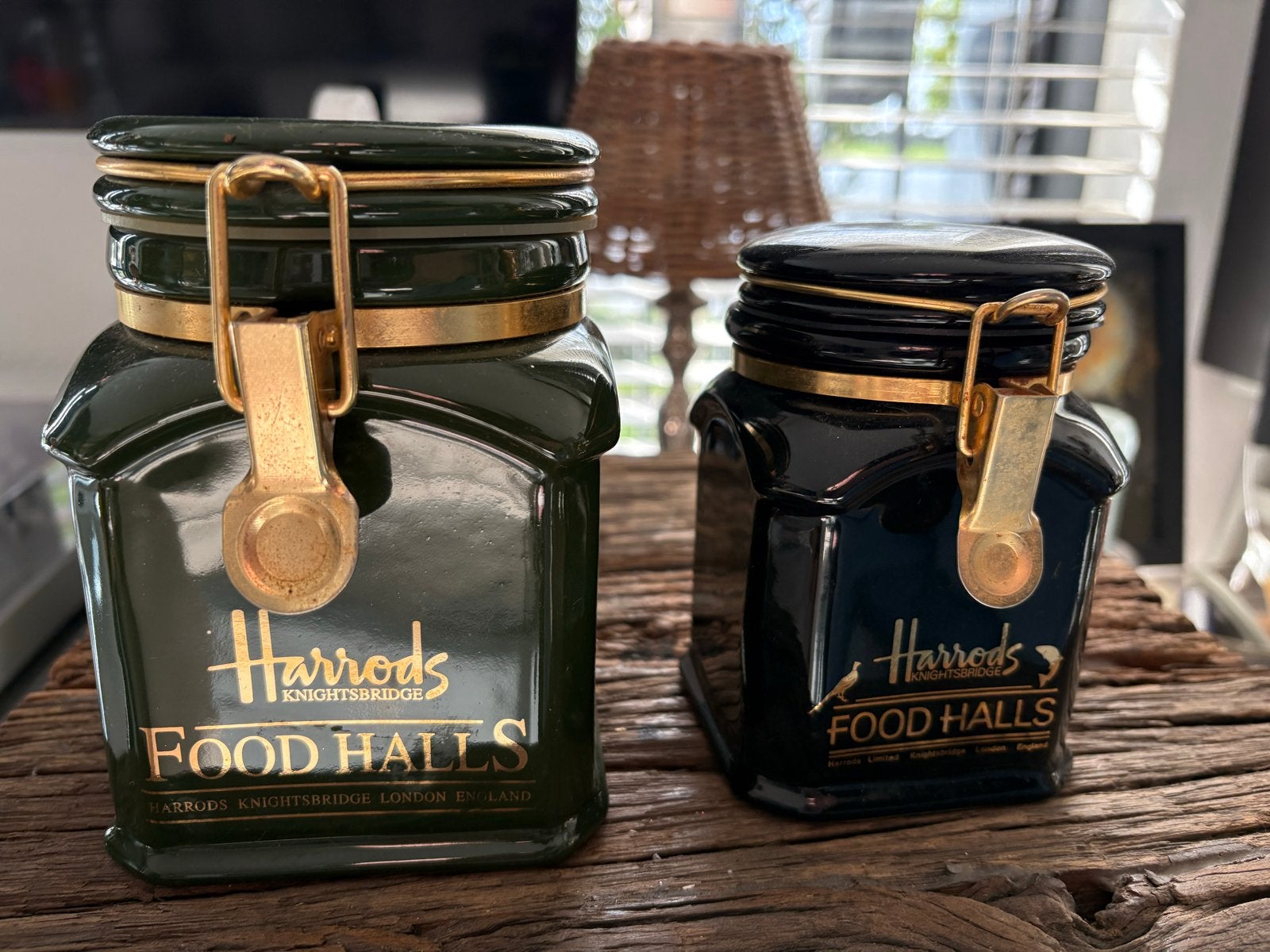 Set van 2 Harrods Knightsbridge Food Halls voorraadpotten, Antiek en Kunst, Ophalen of Verzenden