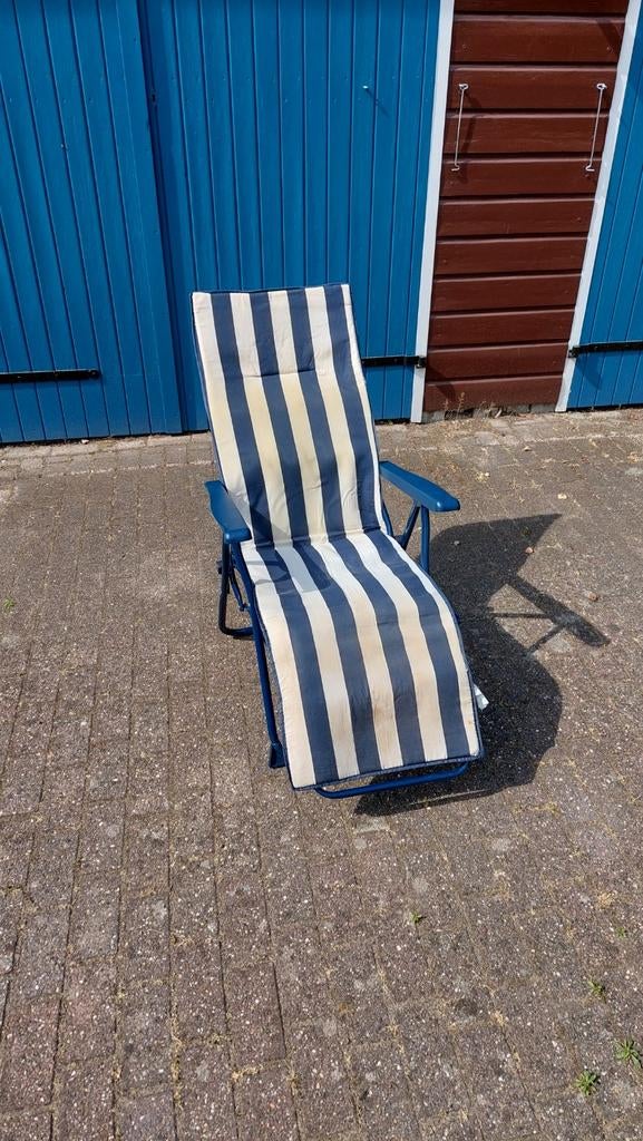 Aluminium relax tuinstoel, Ophalen, Gebruikt, Aluminium, Verstelbaar