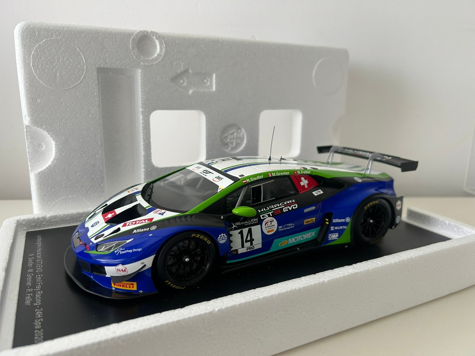 Lamborghini GT3 Emil Frey 24H Spa 2020 1/18 Spark, Verzenden, Zo goed als nieuw, Overige merken