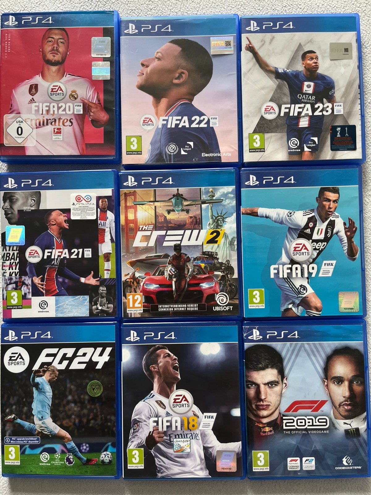 7 fifa’s+Crew2+F1 ps4, Ophalen of Verzenden, Gebruikt, Plaatje