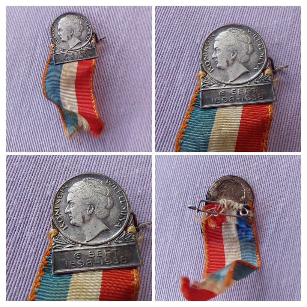Herdenkingsmedaille 6 sept.1938 Koningin Wilhelmina, Ophalen of Verzenden, Nederland, Munten