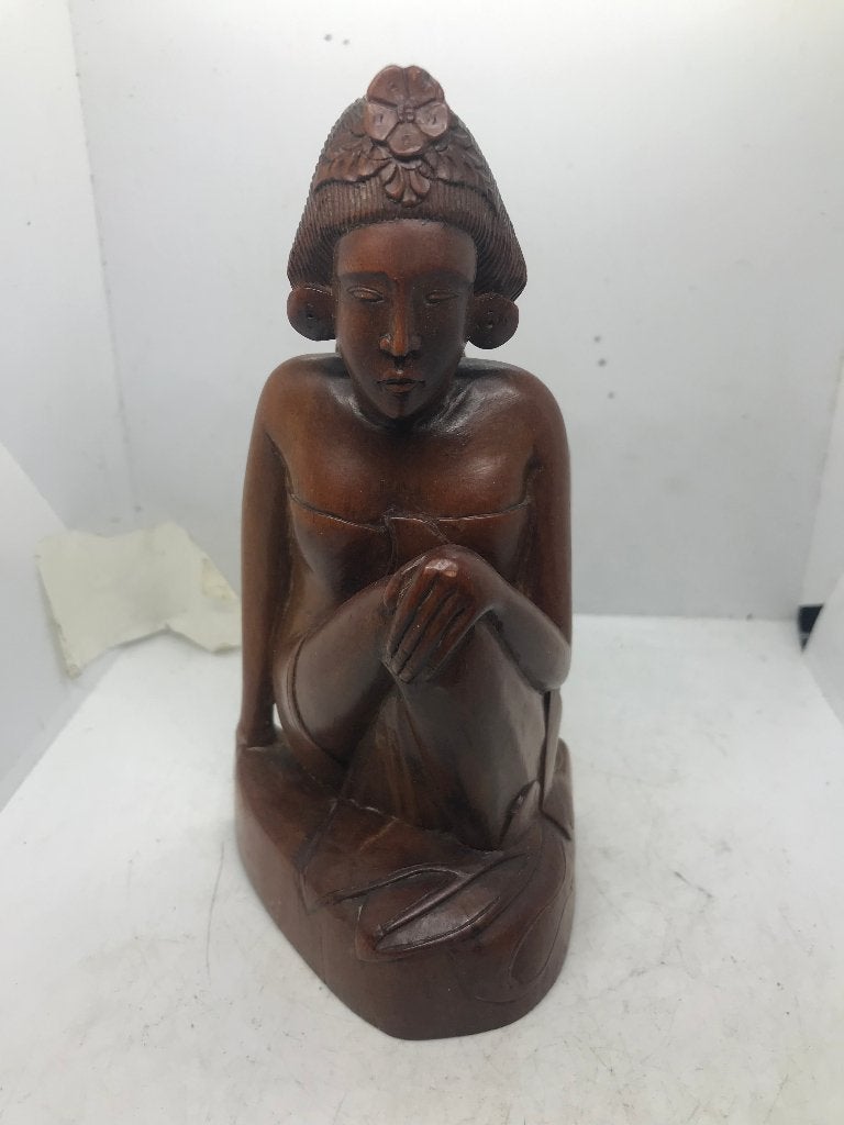 bali indonesie hout snijwerk dame art deco, Houtsnijwerk, Minder dan 20 cm, Art deco, Ophalen of Verzenden