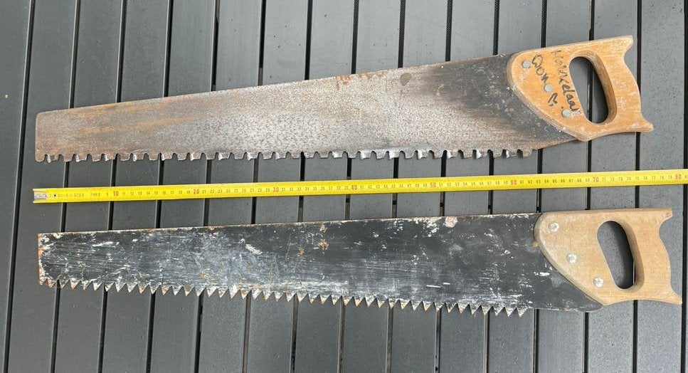 Gasbeton zaag 2x, Doe-het-zelf en Verbouw, Ophalen, Gebruikt