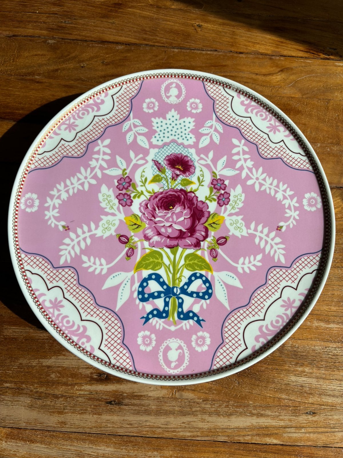 Pip studio floral roze taartplateau, Ophalen of Verzenden, Zo goed als nieuw, Overige stijlen, Porselein