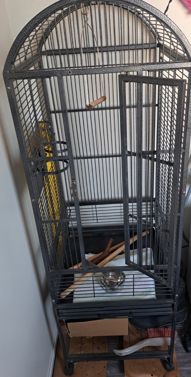 te koop grote volgelkooi, Dieren en Toebehoren, Ophalen of Verzenden, Zo goed als nieuw, Hout, Vogelkooi