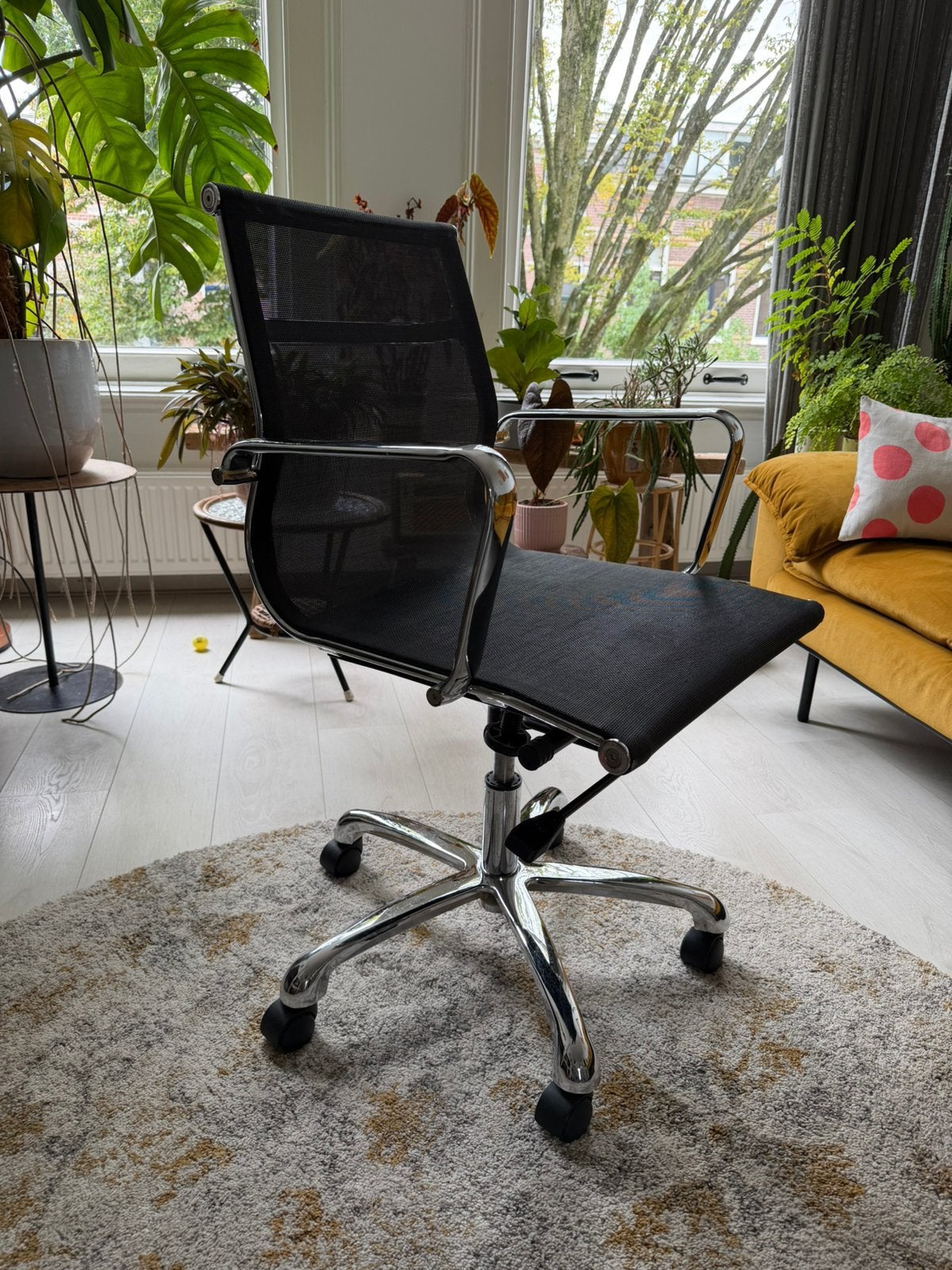 Industriële stoere design bureaustoel / burostoel, Ophalen, Gebruikt, Zwart