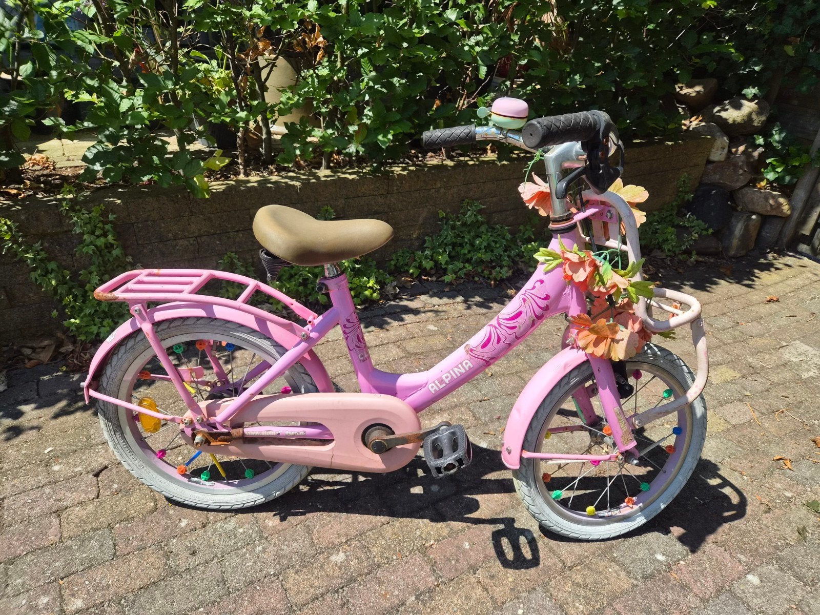 Alpina kinderfiets roze 16 inch, Fietsen en Brommers, Terugtraprem, Alpina, Ophalen of Verzenden, 16 tot 20 inch