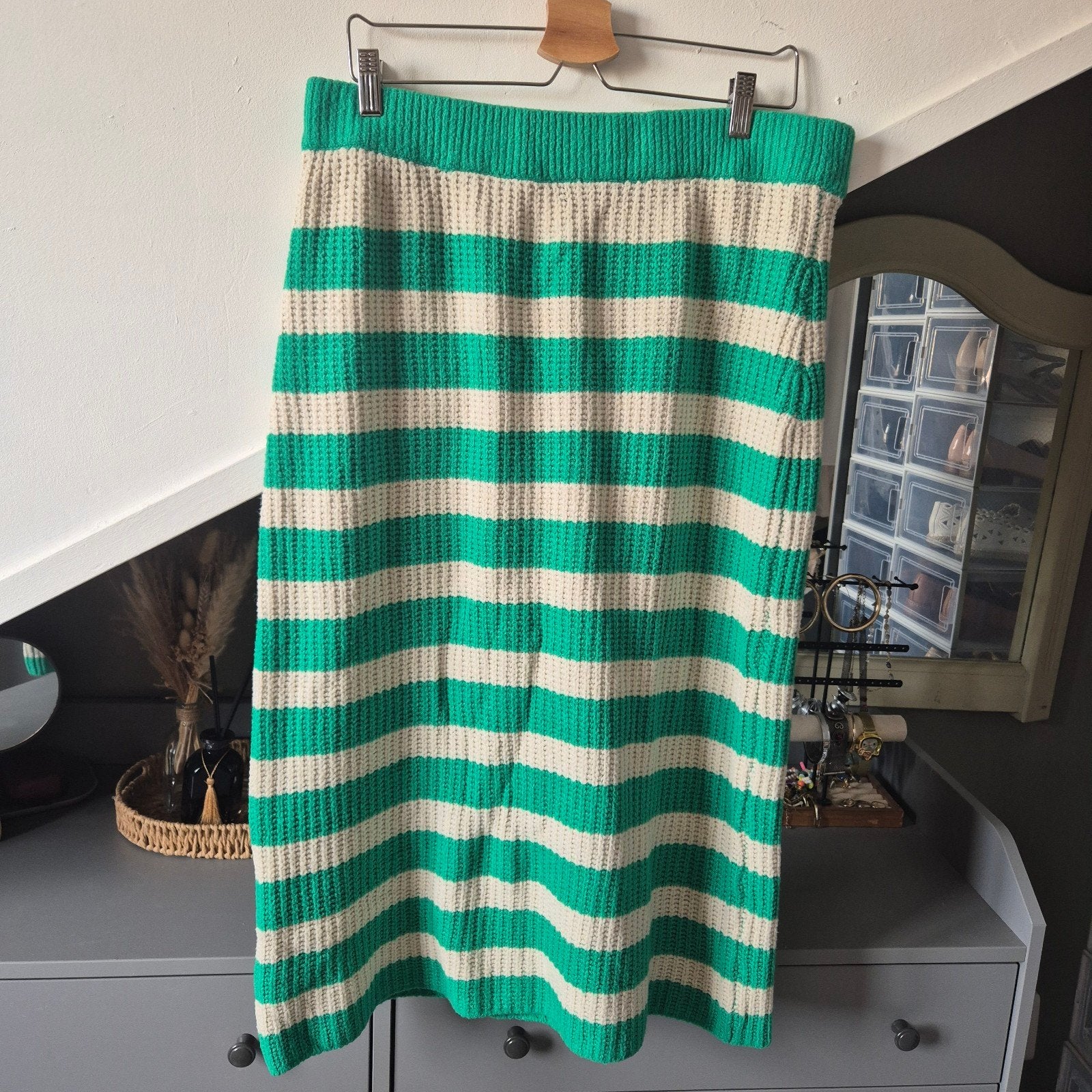 Gina Tricot gestreepte gebreide rok - Maat XL, Gina Tricot, Maat 46/48 (XL) of groter, Ophalen of Verzenden, Zo goed als nieuw