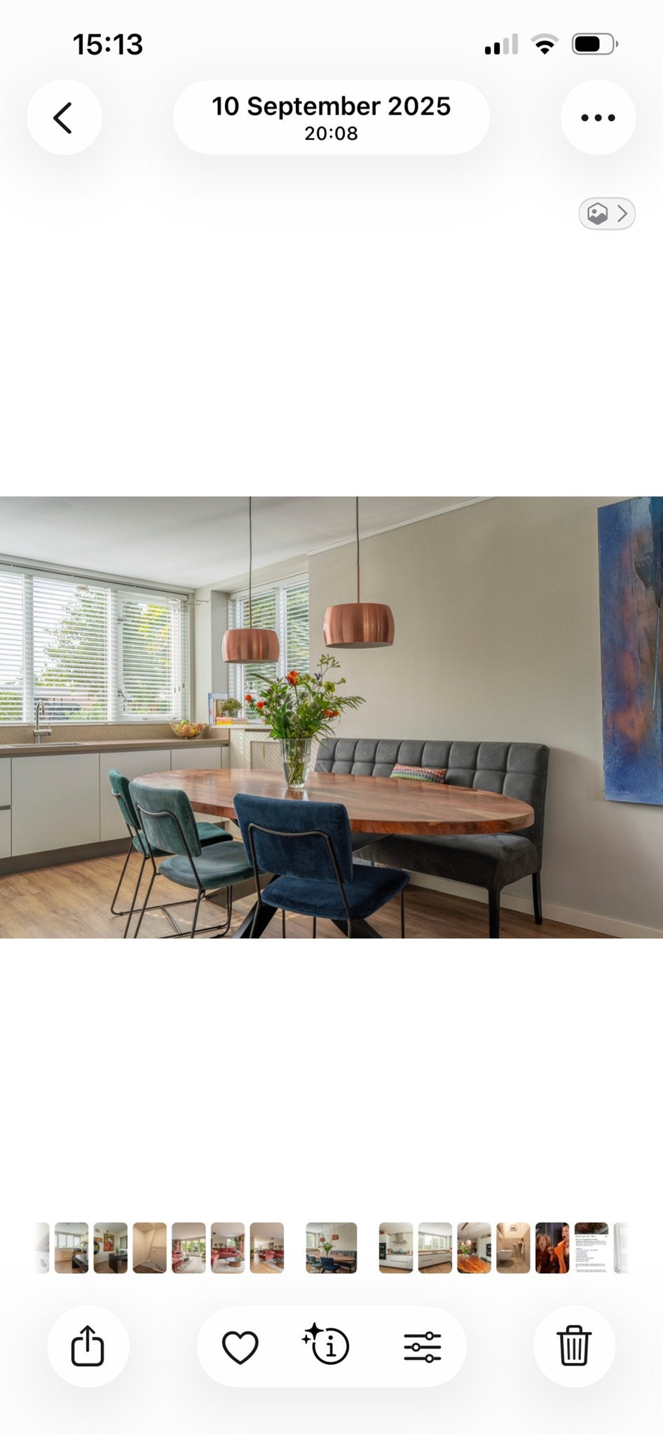 Ovale eettafel van massief hout met bank en stoelen 6-8 pax, Huis en Inrichting, Ophalen, 100 tot 150 cm, 200 cm of meer, Zo goed als nieuw