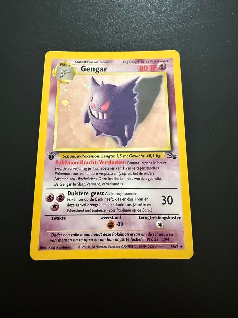 Gengar 5/62 1st edition (Nederlands), Ophalen of Verzenden, Gebruikt, Losse kaart