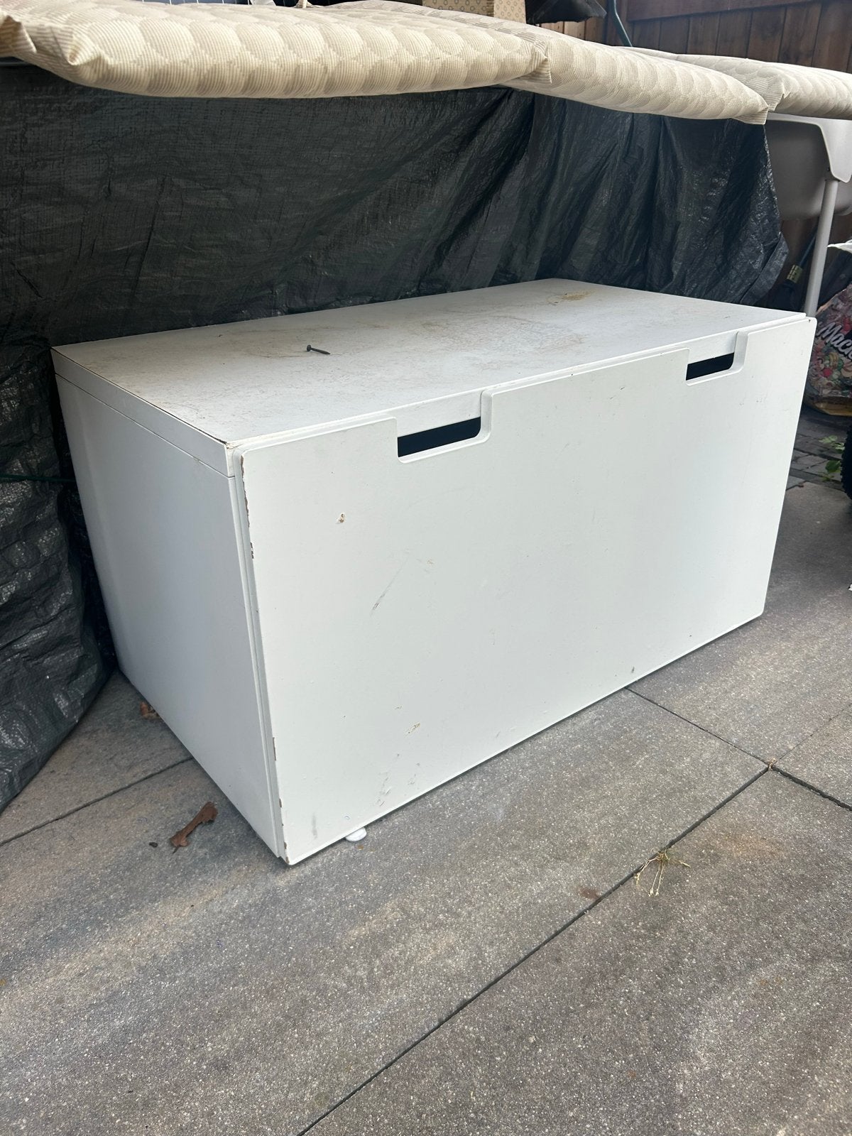 Gratis afhalen! Witte opbergkist met lade, Ophalen, Kunststof, Gebruikt, 100 tot 150 cm