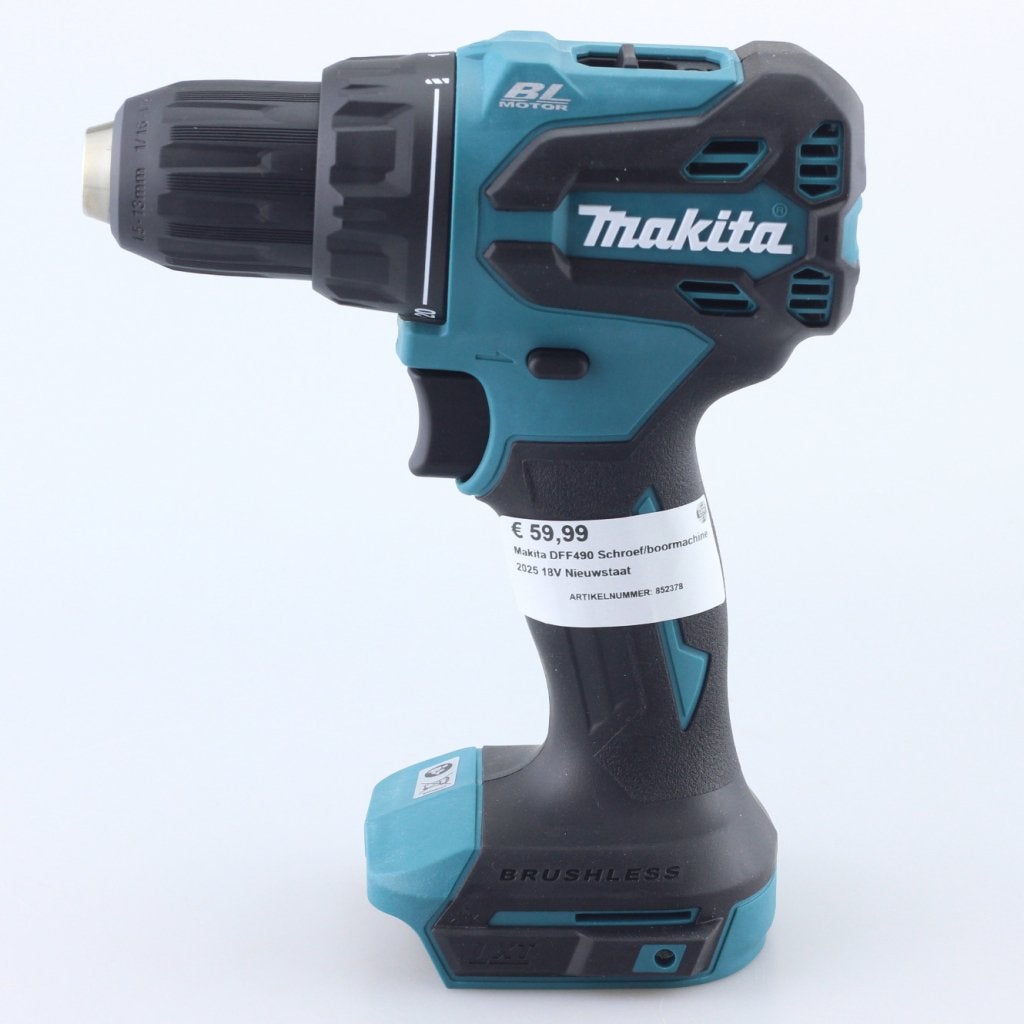 Makita DDF490 Schroef/boormachine 2025 18V Nieuwstaat, Makita, Zo goed als nieuw, Support@makita.com, Makita Corporation, 3-11-8, Sumiyoshi-cho, 
Anjo, Aichi 446-8502
Japan