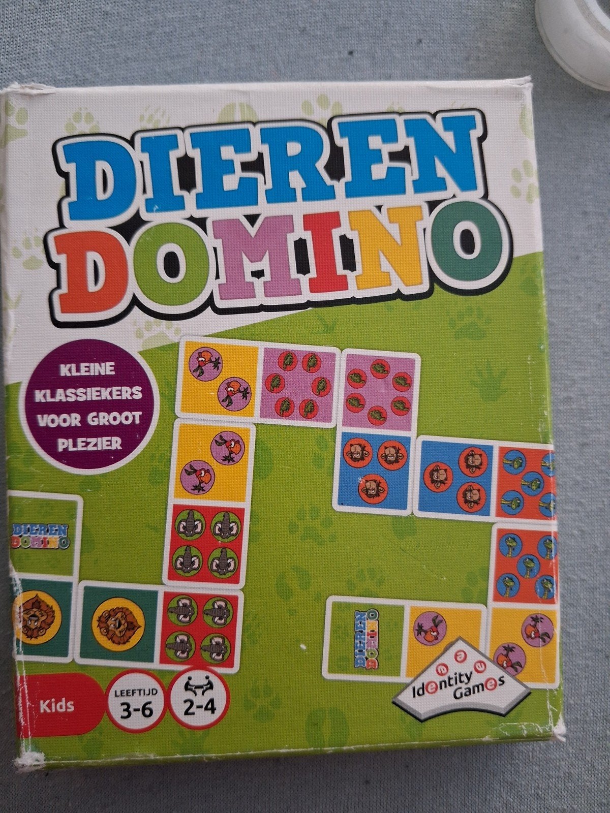 Dieren Domino - Leuk spel voor kinderen (3-6 jaar), Drie of vier spelers, Ophalen of Verzenden, Zo goed als nieuw, Identity Games