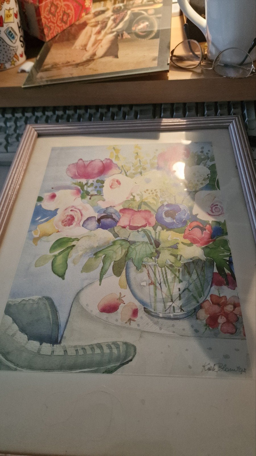 Aquarel stilleven Kiek Blow 1992., Ophalen of Verzenden
