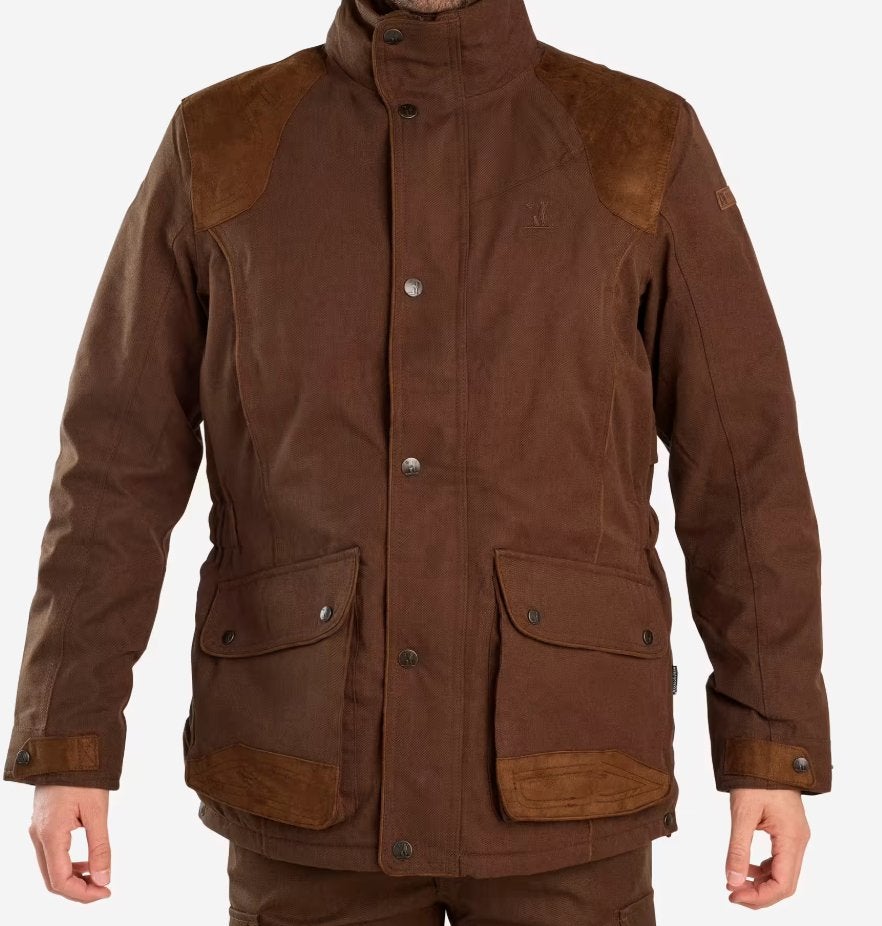 Jachtjas + broek voor jong jager, Ophalen, Bruin, Maat 56/58 (XL), Zo goed als nieuw