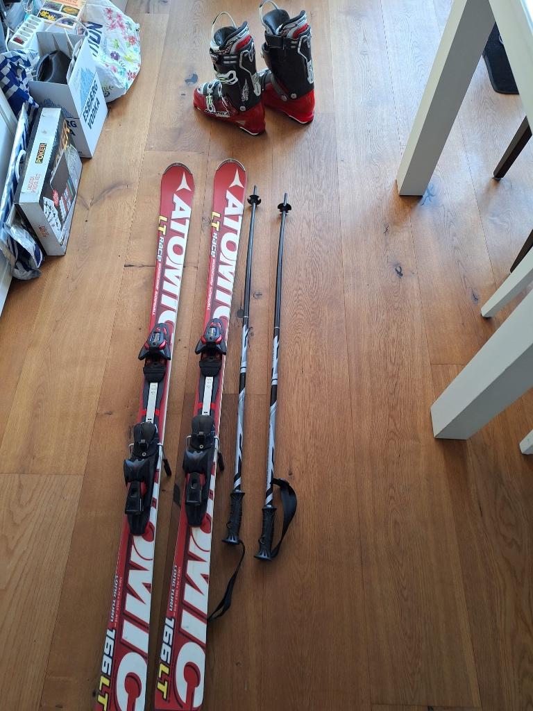 Atomic skies + schoen 166 cm long turn + schoenen maat 44, Ophalen, 160 tot 180 cm, Gebruikt, Atomic