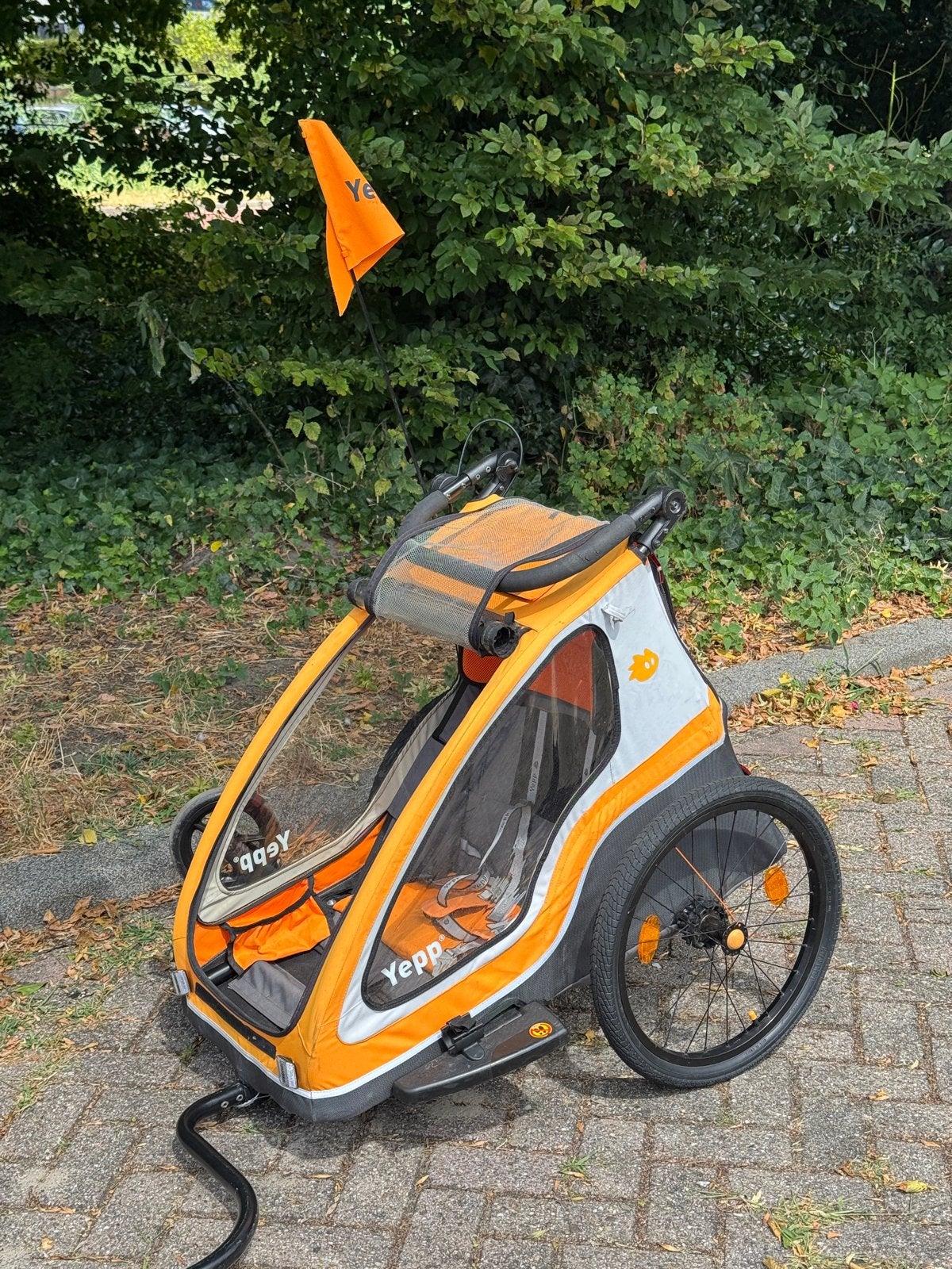 Yepp Fietskar/Wandelwagen - Oranje, Fietsen en Brommers, Ophalen, Gebruikt, Opvouwbaar, 20 tot 40 kg