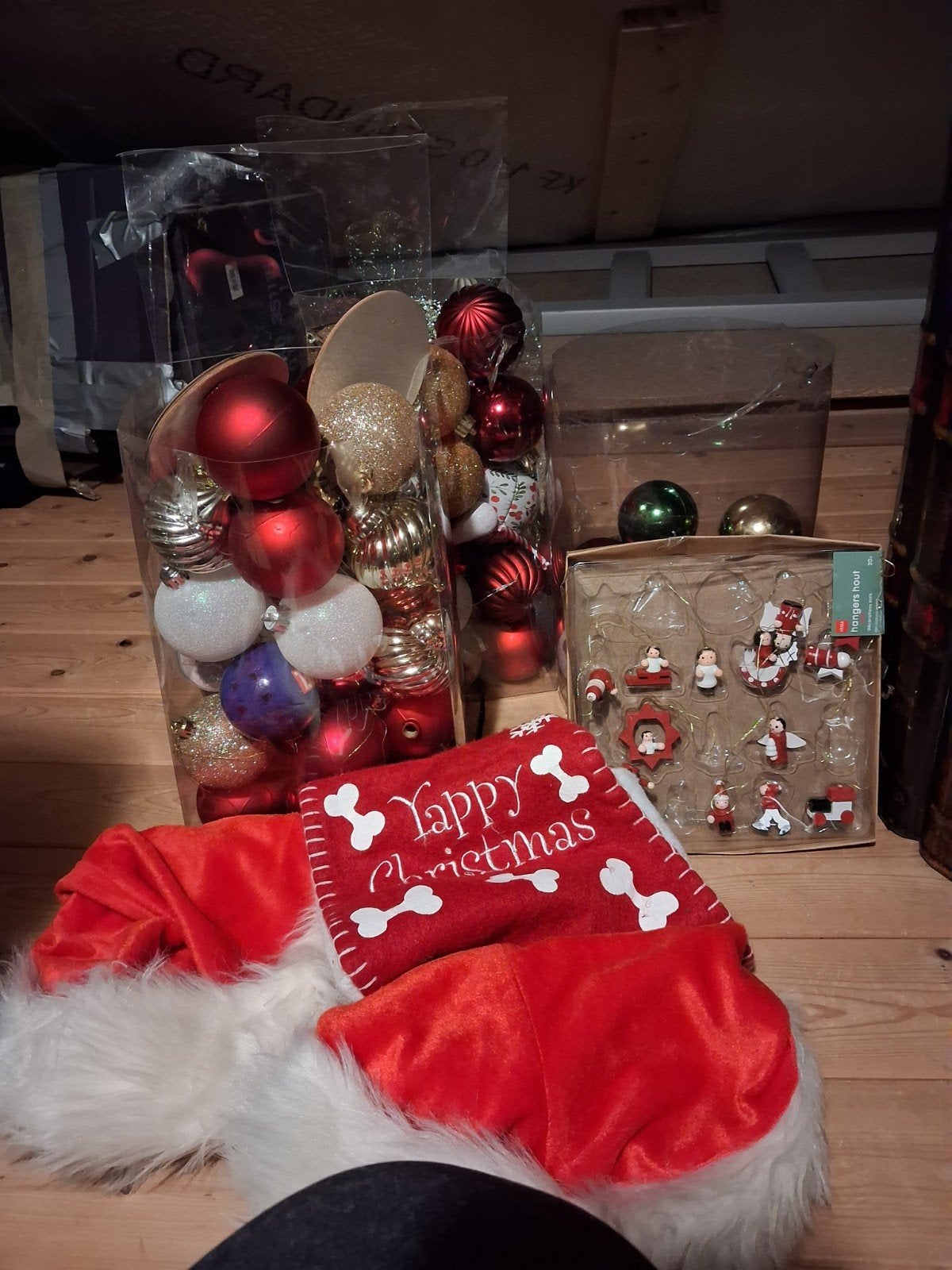 kerst spullen plastic., Diversen, Ophalen of Verzenden, Gebruikt