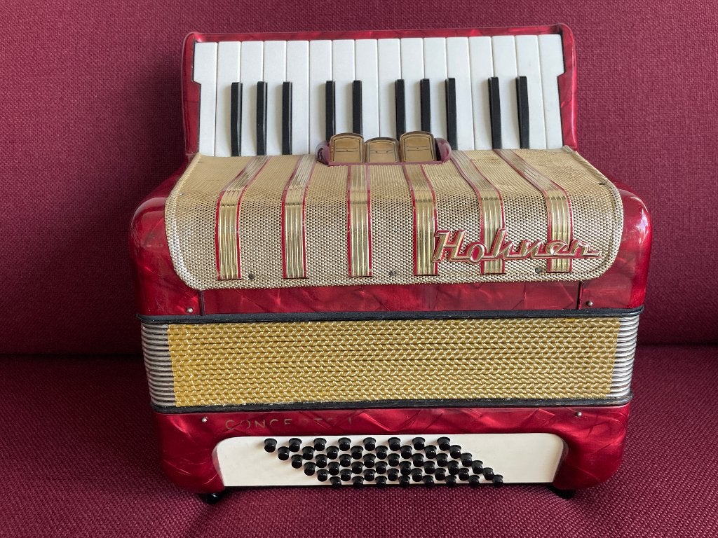Kleine duitse Hohner Concerto I accordeon . 48 bas ., Muziek en Instrumenten, Accordeons, Gebruikt, Toetsaccordeon, 48-bas, Hohner
