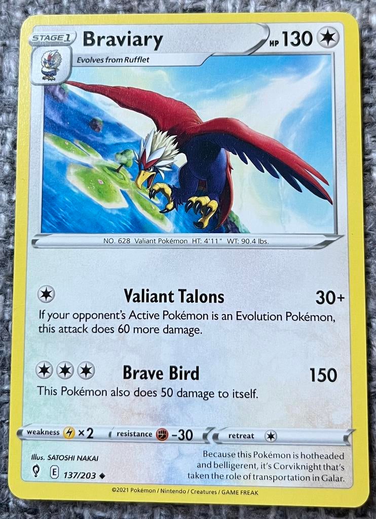 Pokémonkaart van Braviary (628) • Evolving Skies (137/203), Verzenden, Nieuw, Losse kaart