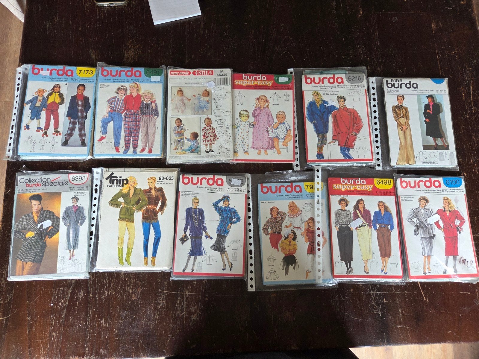12 x Vintage naai patronen van o.a. Burda - Compleet pakket, Ophalen of Verzenden