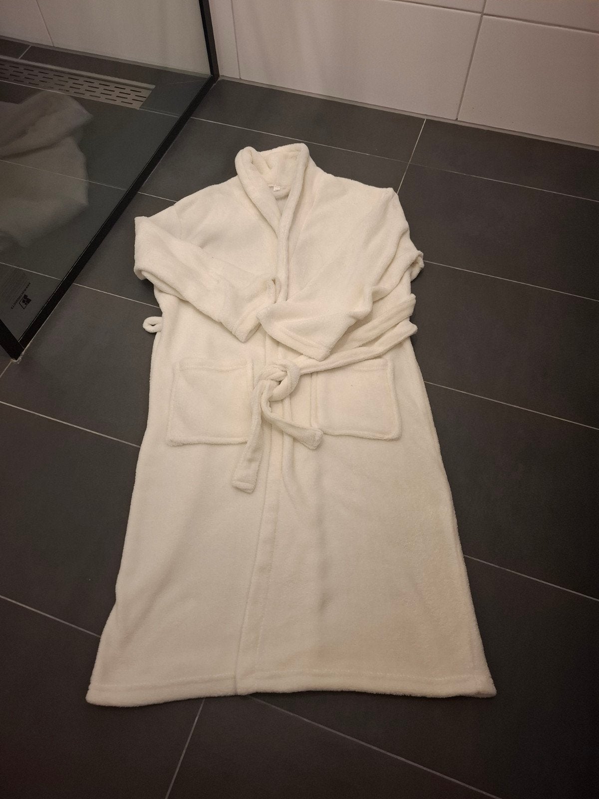 Roomwitte velours ochtendjas/badjas dames S/M, Ophalen of Verzenden, Zo goed als nieuw