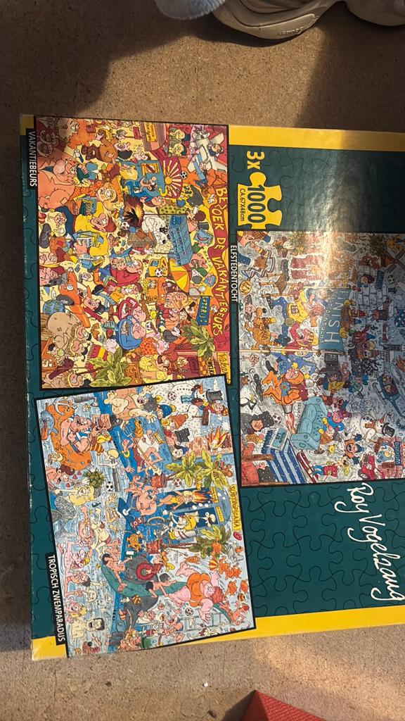 3x 1000 stukjes puzzels roy vogelzang, Hobby en Vrije tijd, Denksport en Puzzels, Ophalen of Verzenden, 500 t/m 1500 stukjes, Gebruikt