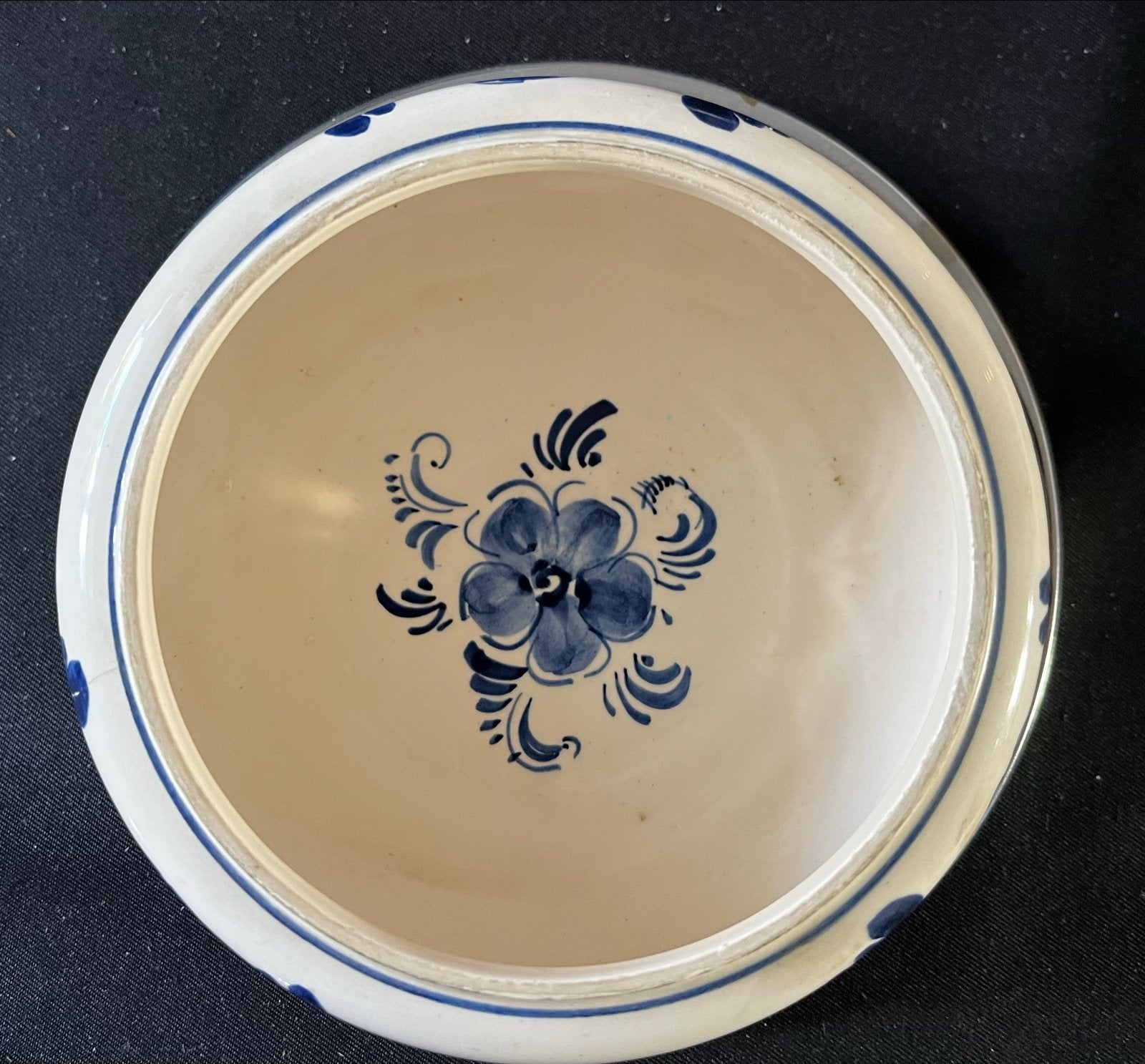 Delfts Blauw botervlootje met metalen deksel, Ophalen of Verzenden