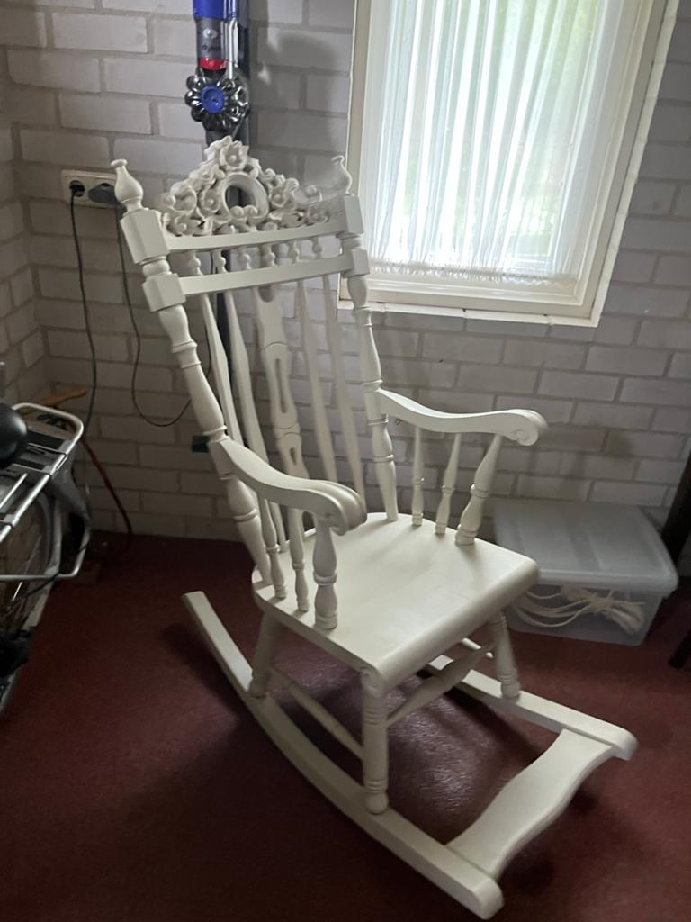 Schommelstoel, Huis en Inrichting, Stoelen, Ophalen, Wit, Eén, Hout