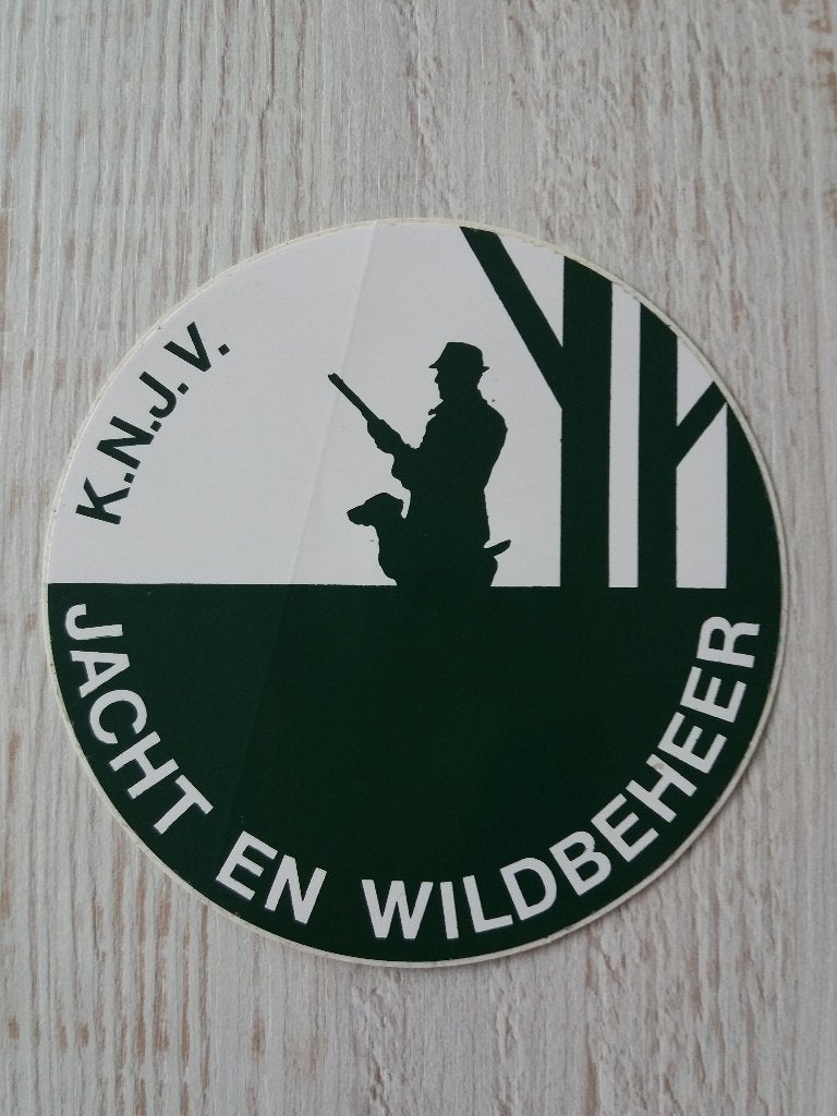 sticker K.N.J.V. JACHT EN WILDBEHEER, Ophalen of Verzenden, Zo goed als nieuw, Dier en Natuur