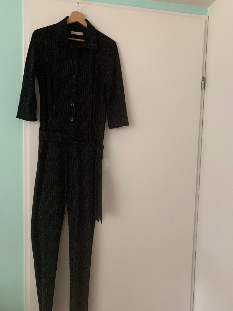 Z.G.A.N.  Jumpsuit Studio Anneloes Pinstripe  M, Kleding | Dames, Maat 38/40 (M), Studio Anneloes, Zwart, Ophalen of Verzenden