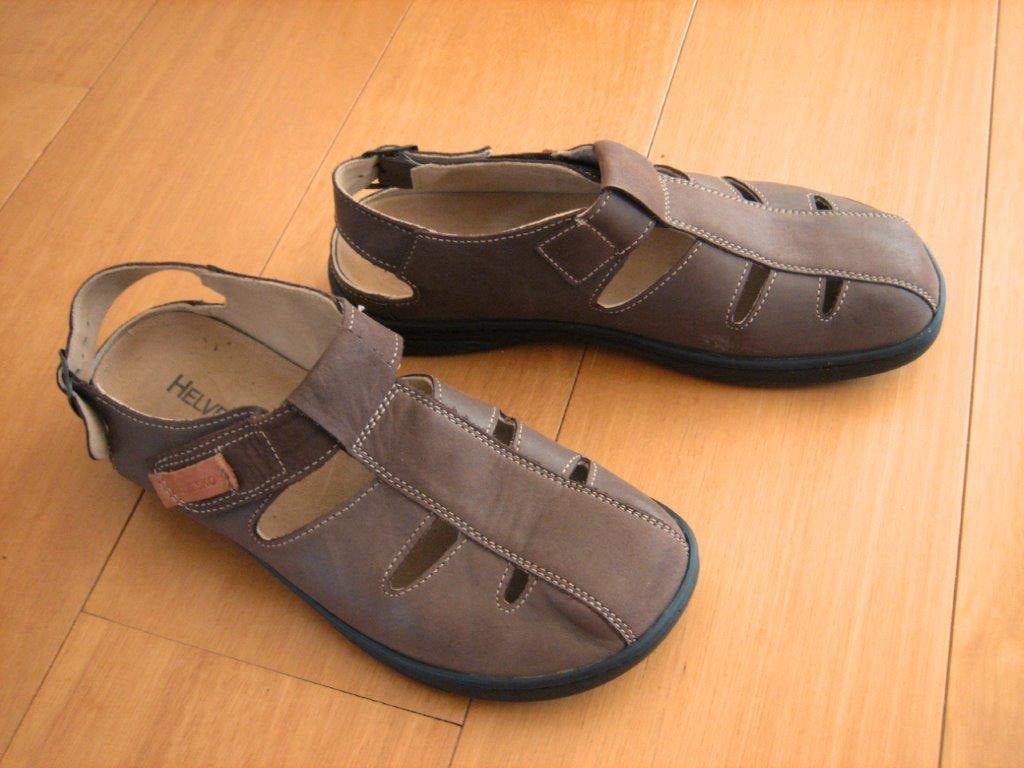 Zeer comfortabele bruin leren sandaal HELVESKO 43 snazzeys, Sandalen, Helvesko, Bruin, Verzenden