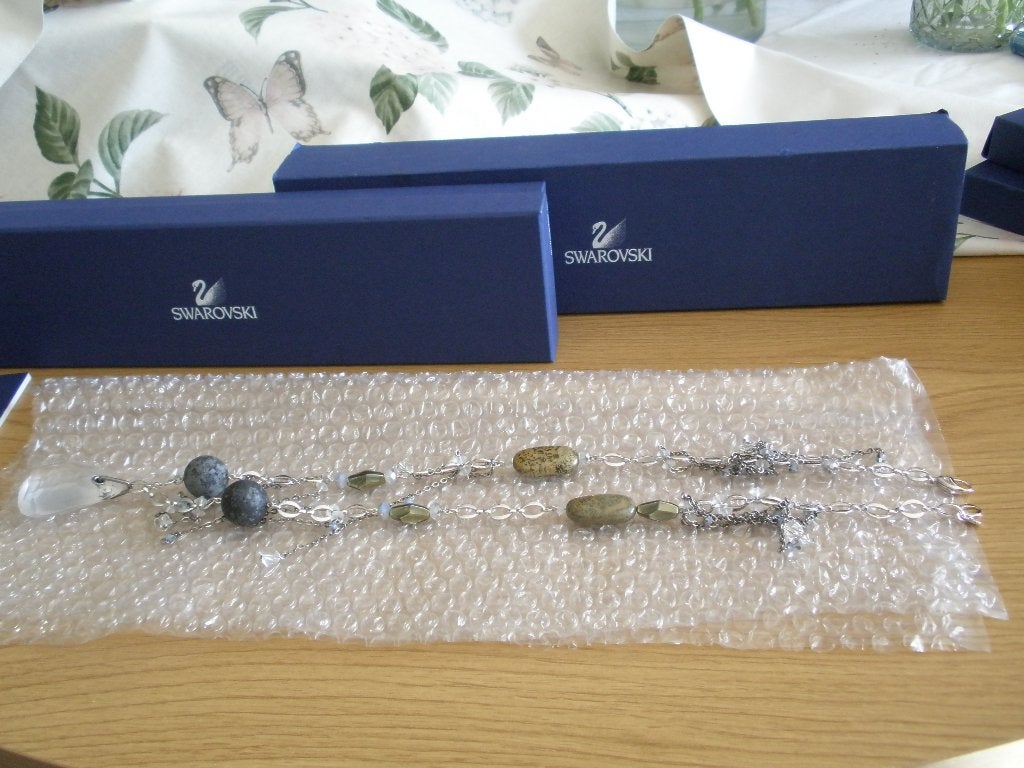 Prachtige Lange Swarovski Ketting, Overige materialen, Met strass, Ophalen of Verzenden, Zo goed als nieuw