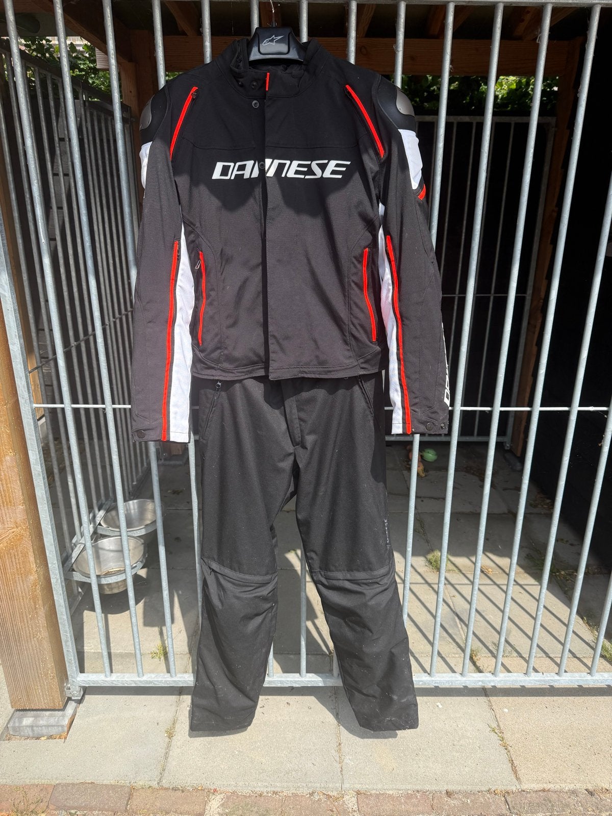 Dainese racing 3-D dry - textiel motorpak (jas en broek) d, Motoren, Ophalen of Verzenden, Tweedehands, Heren, Combipak