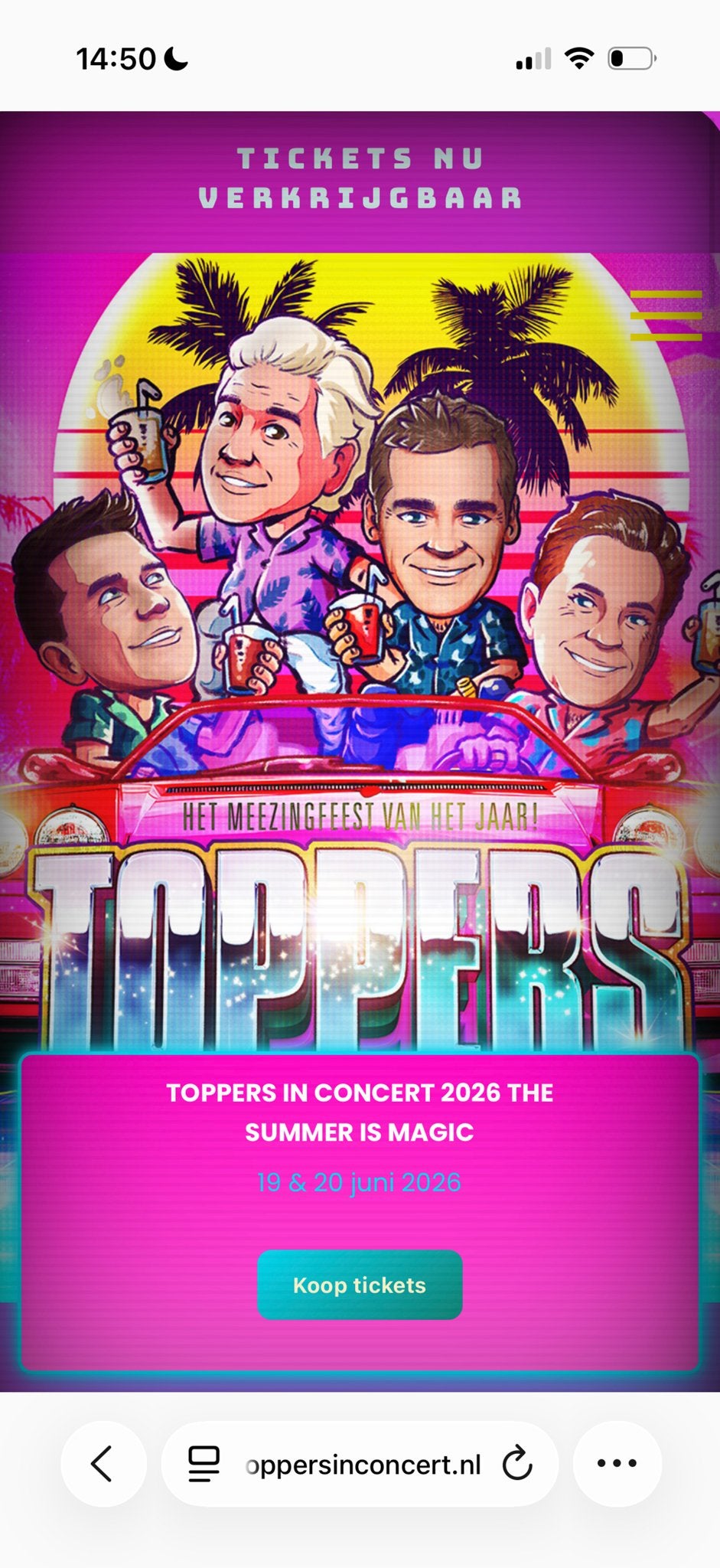 Toppers 2 tickets 20 juni (incl voetbalwedstrijd), Twee personen, Juni