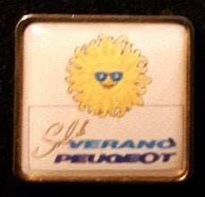 Peugeot- Sol de Verano pin, Verzamelen, Speldjes, Pins en Buttons, Verzenden, Nieuw, Transport, Speldje of Pin