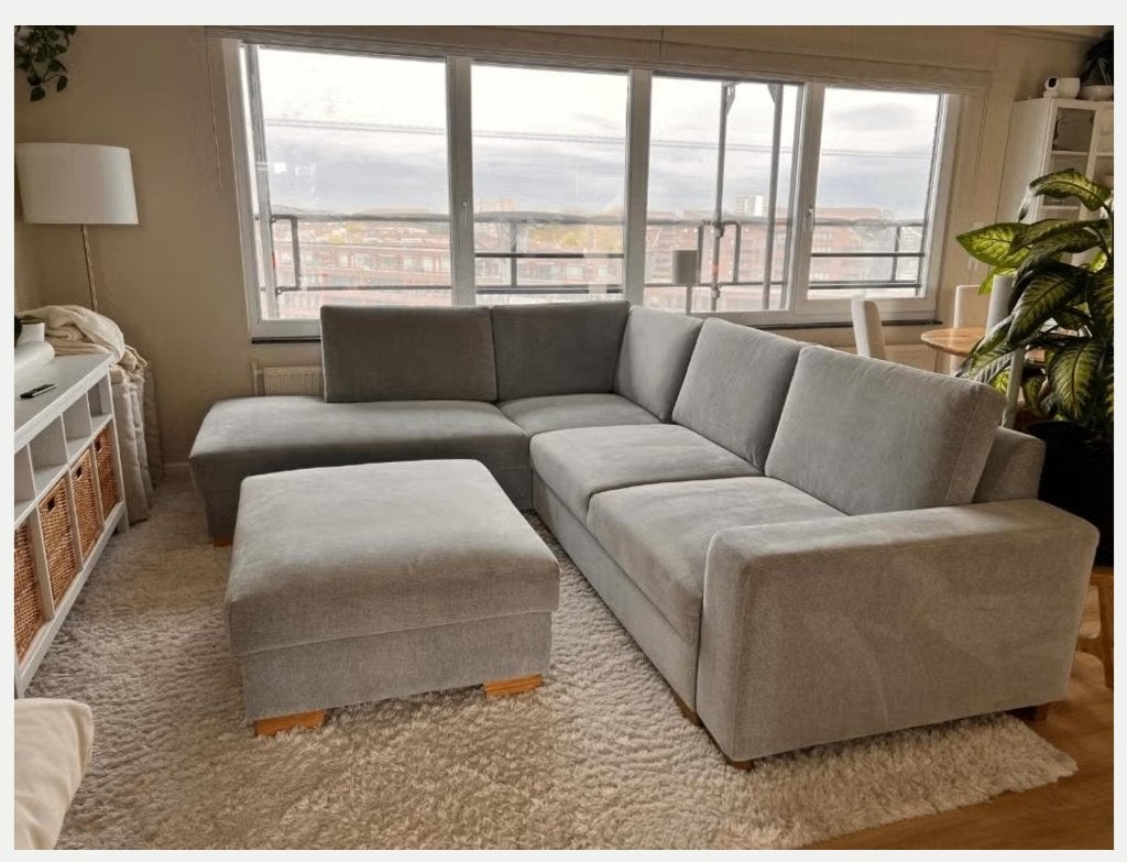 SÖRVALLEN IKEA corner sofa, pull out bed, and ottoman, Ophalen, Kunststof, Gebruikt, Hoekbank
