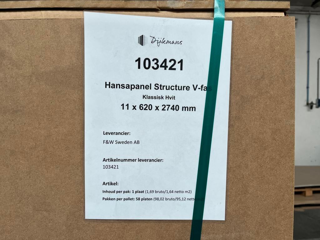 Mdf plaat  v groef wit gespoten 2740x620x11mm, Ophalen, Zo goed als nieuw, Minder dan 20 mm