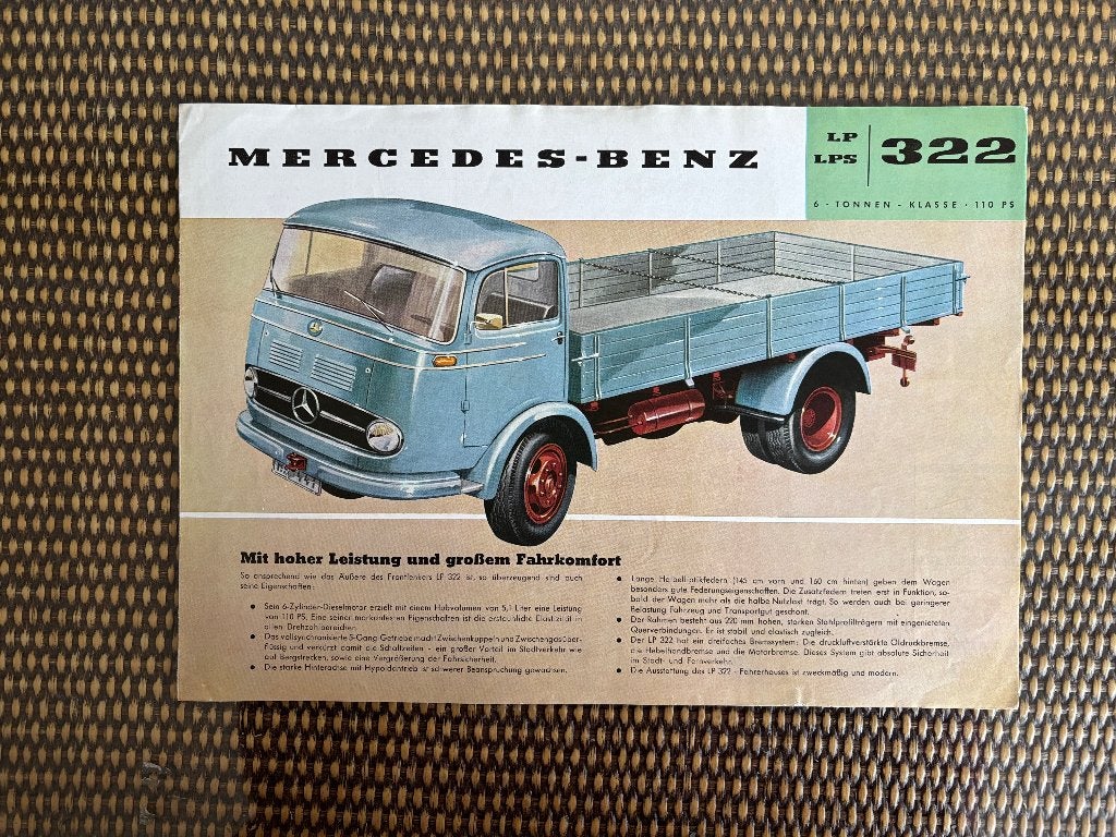 Mercedes-Benz LP 322 - Reclamebrochure - Ca 1960, Ophalen of Verzenden, Zo goed als nieuw, Mercedes