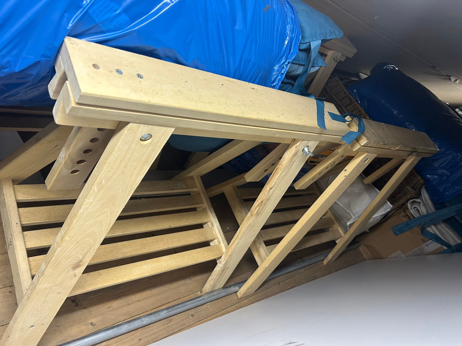 Houten schraag, Ophalen, Minder dan 25 mm, Zo goed als nieuw, Plank