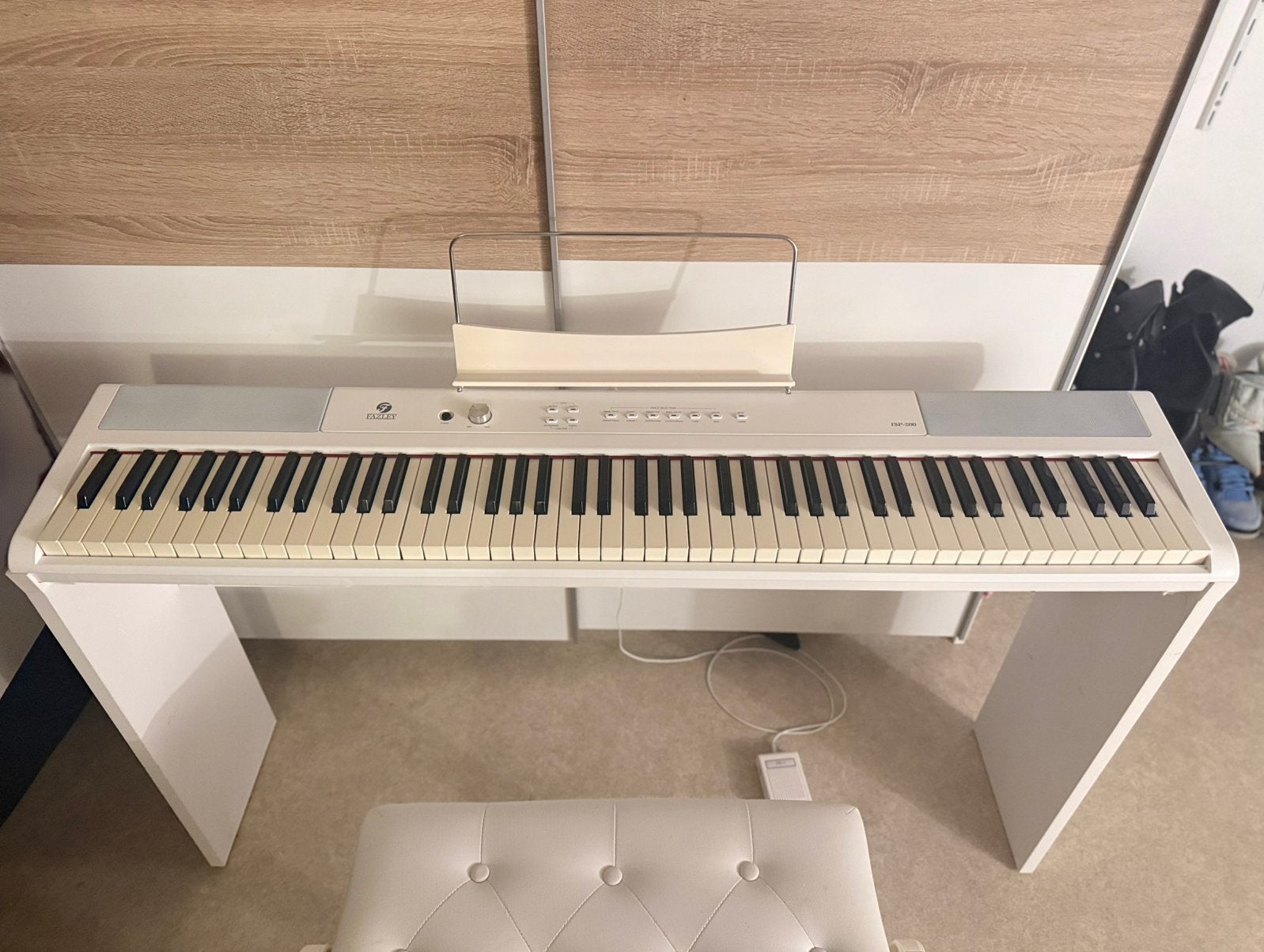 Fazley FSP-200 digitale piano wit + onderstel + pedaal, Ophalen, 49 toetsen, Overige merken