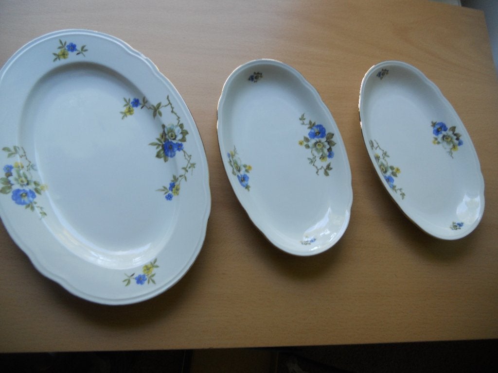 3 vintage schalen Thuringia wit met blauw, Ophalen, Huis en Inrichting